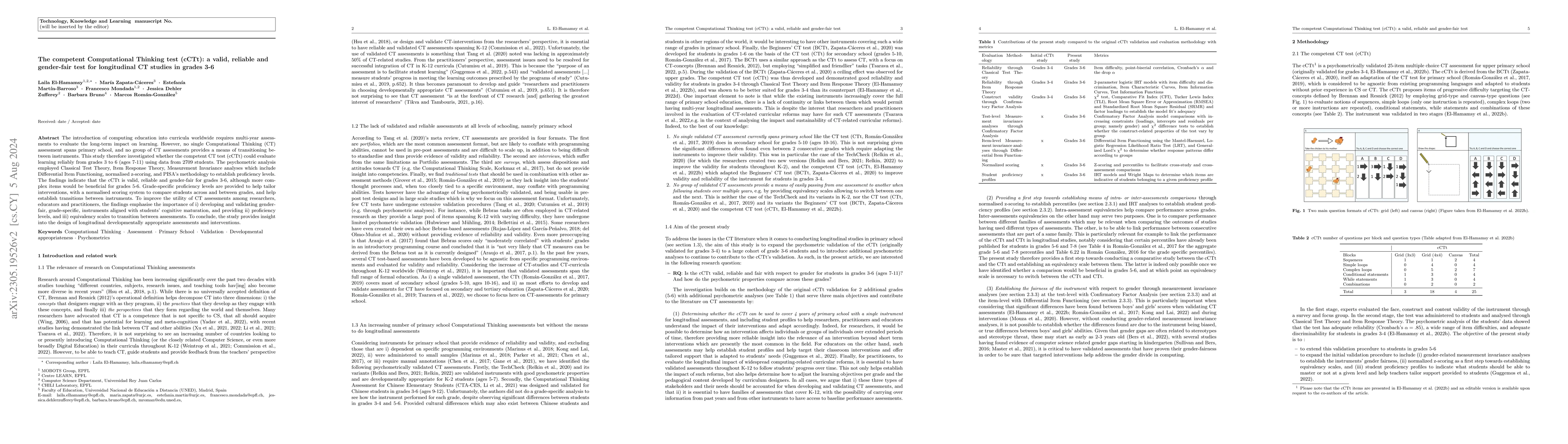 Thumbnail for The competent Computational Thinking test (cCTt): a valid, reliable and
  gender-fair test for longitudinal CT studies in grades 3-6
