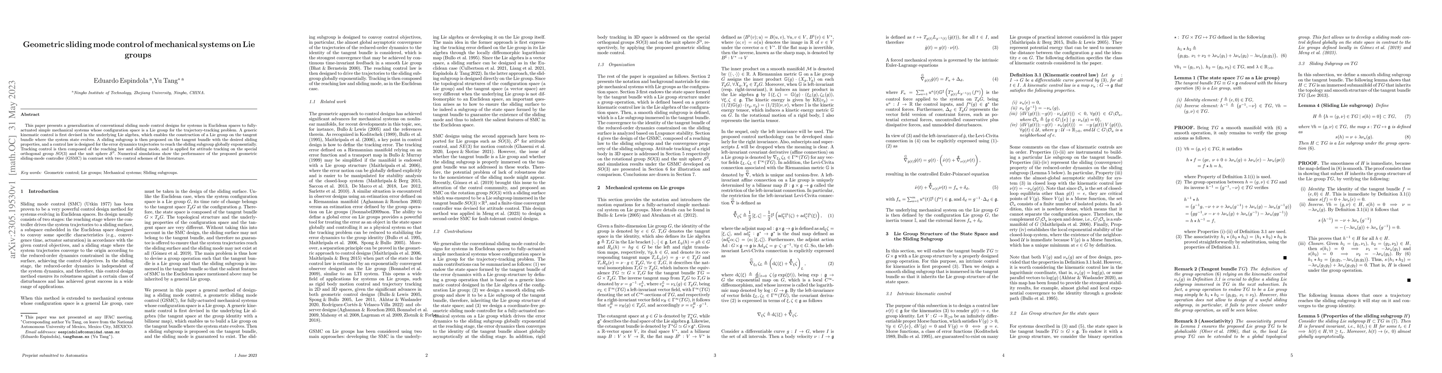 Thumbnail for Geometric sliding mode control of mechanical systems on Lie groups