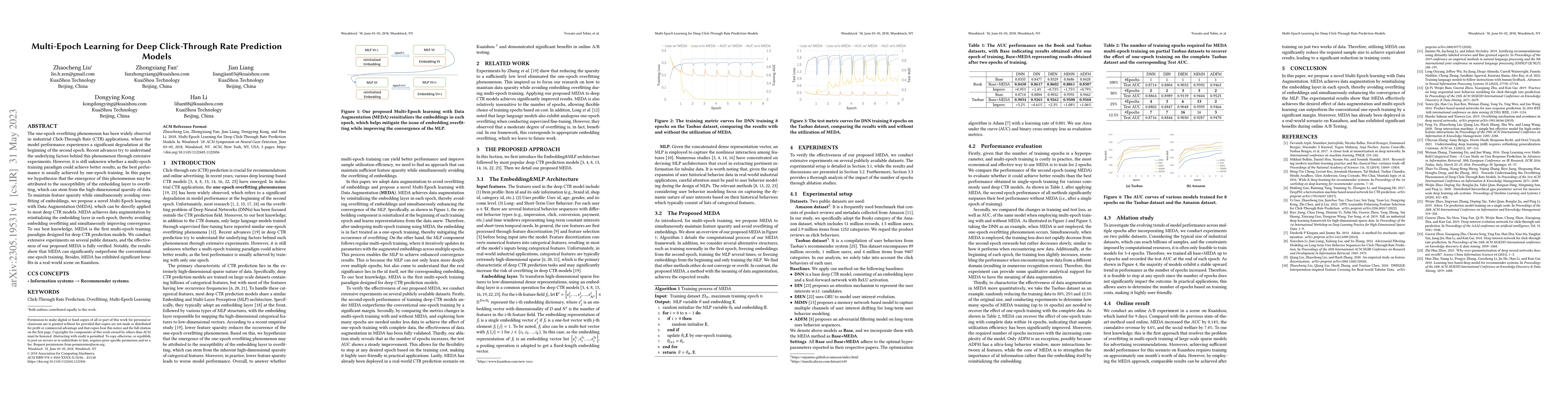 Thumbnail for Multi-Epoch Learning for Deep Click-Through Rate Prediction Models