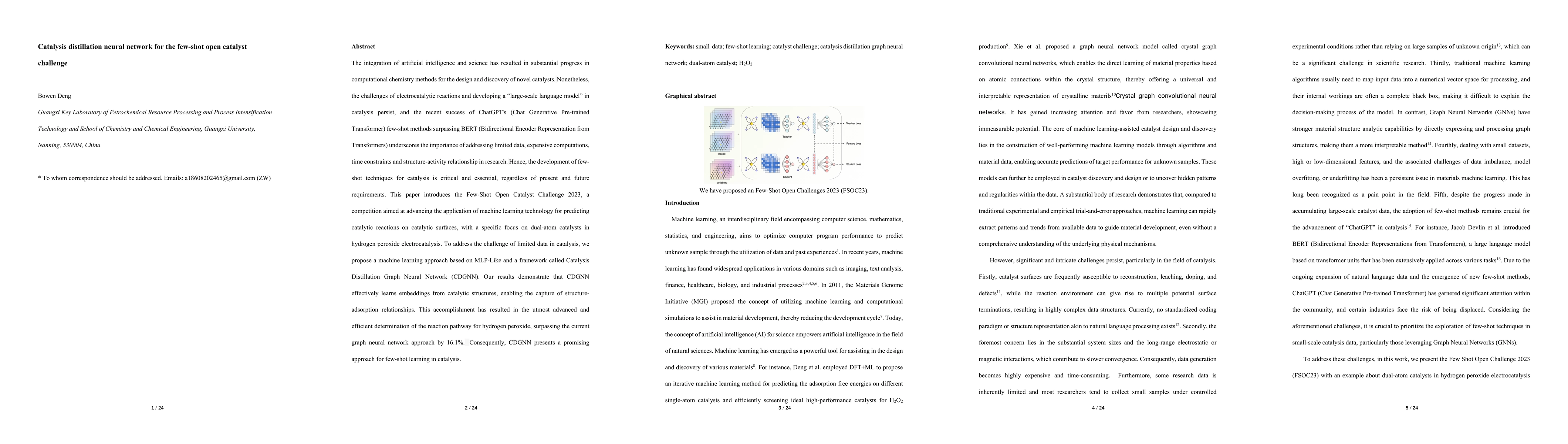 Thumbnail for Catalysis distillation neural network for the few shot open catalyst
  challenge