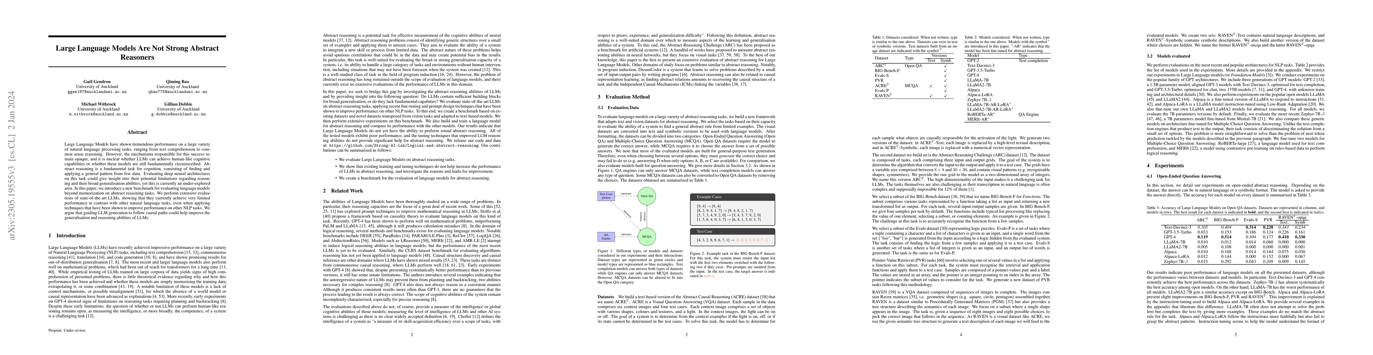 Thumbnail for Large Language Models Are Not Strong Abstract Reasoners