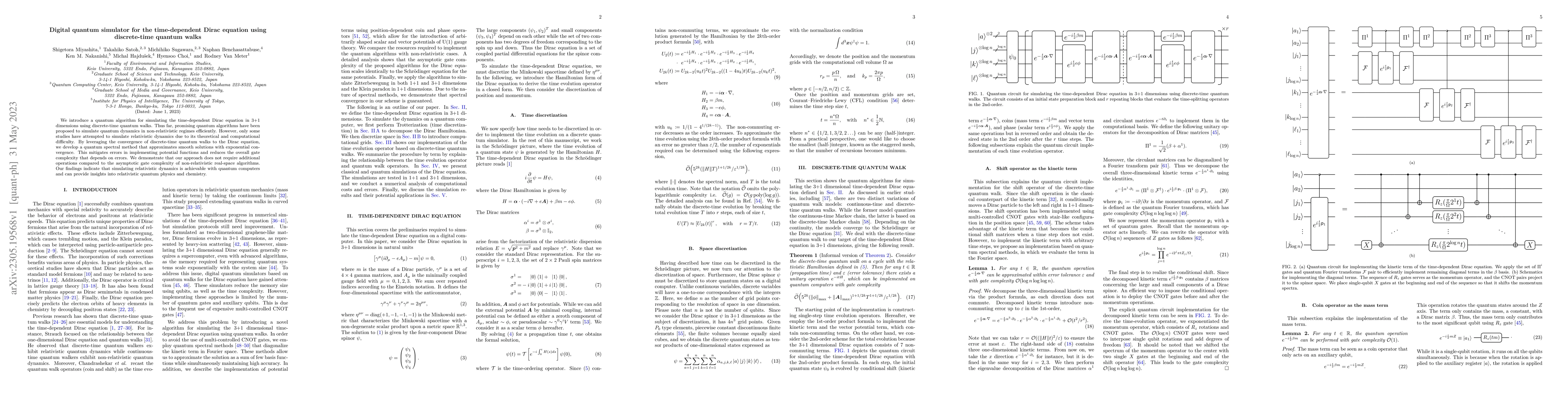 Thumbnail for Digital quantum simulator for the time-dependent Dirac equation using
  discrete-time quantum walks