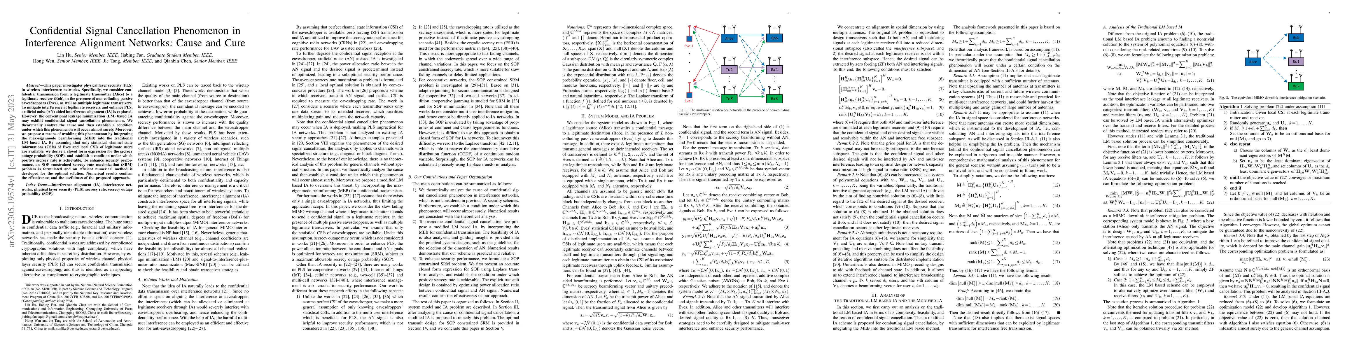Thumbnail for Confidential Signal Cancellation Phenomenon in Interference Alignment
  Networks: Cause and Cure
