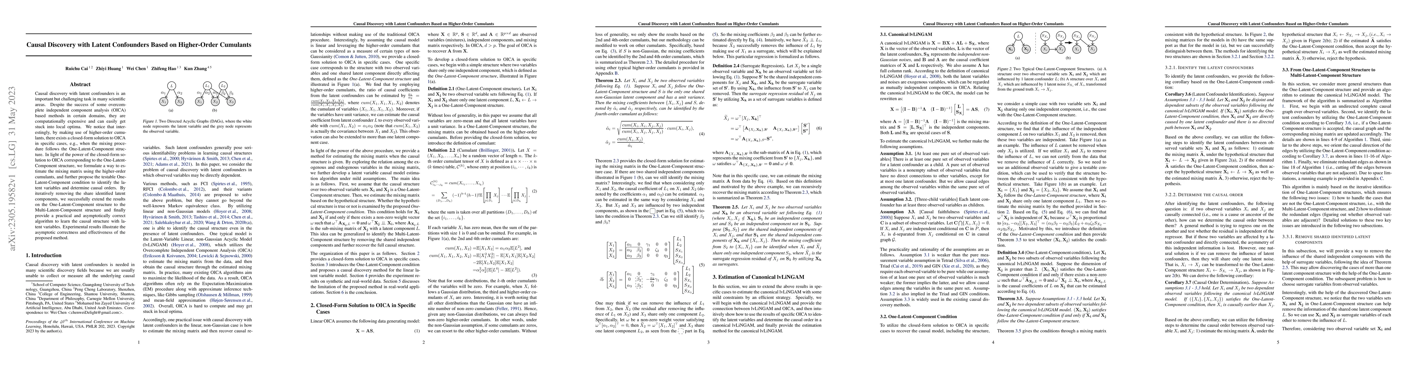 Thumbnail for Causal Discovery with Latent Confounders Based on Higher-Order Cumulants