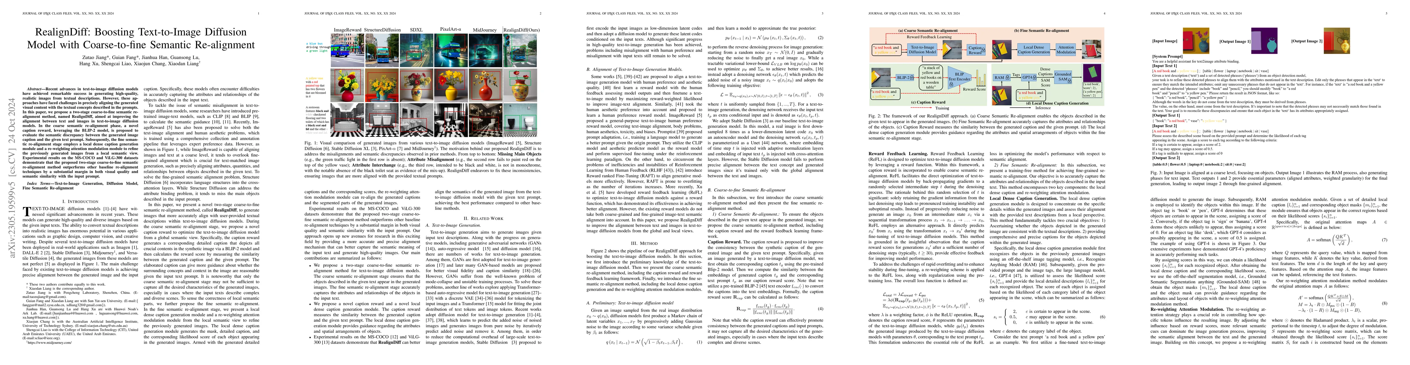 Thumbnail for RealignDiff: Boosting Text-to-Image Diffusion Model with Coarse-to-fine
  Semantic Re-alignment