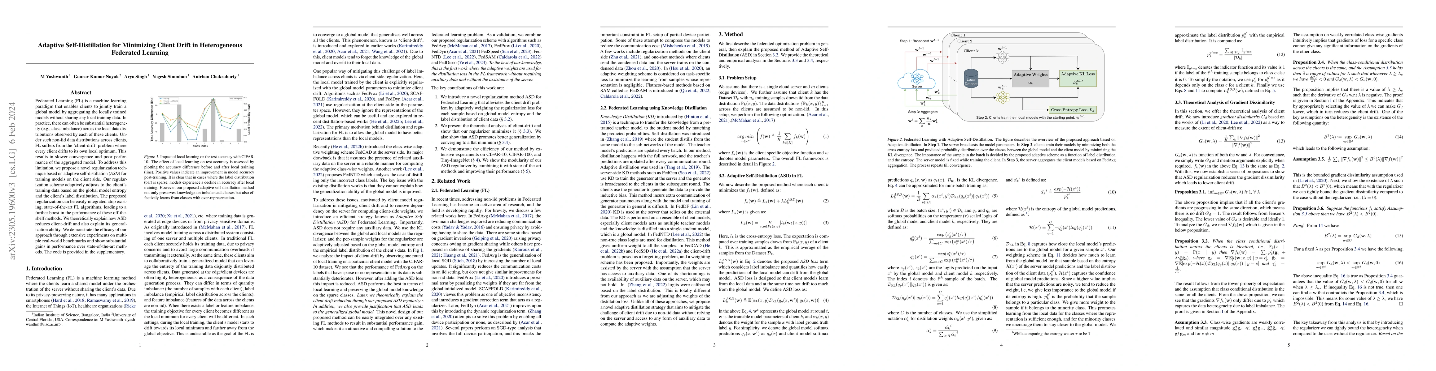 Thumbnail for Adaptive Self-Distillation for Minimizing Client Drift in Heterogeneous
  Federated Learning
