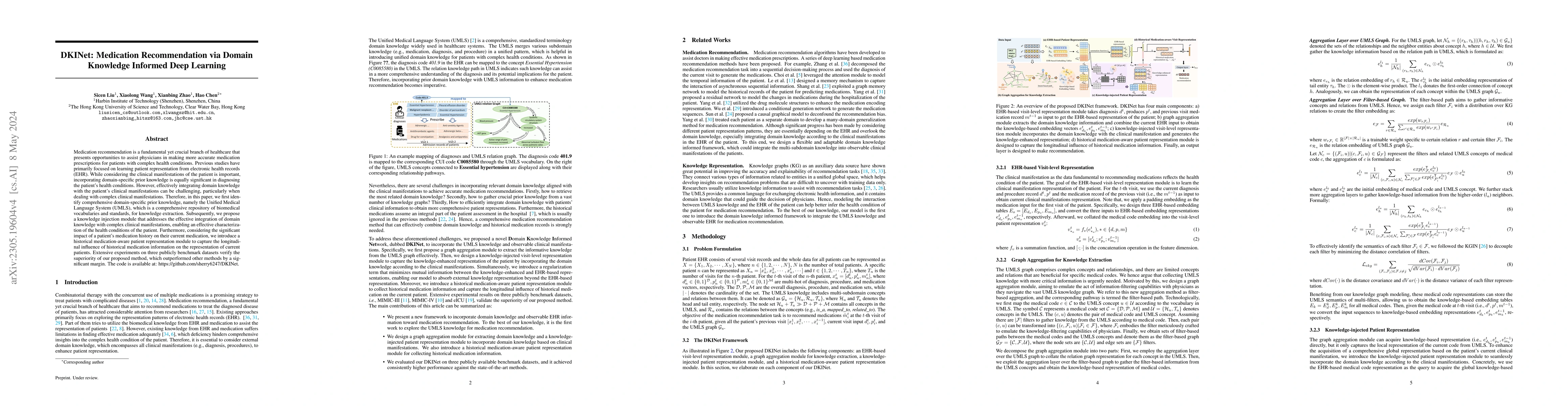 Thumbnail for DKINet: Medication Recommendation via Domain Knowledge Informed Deep
  Learning