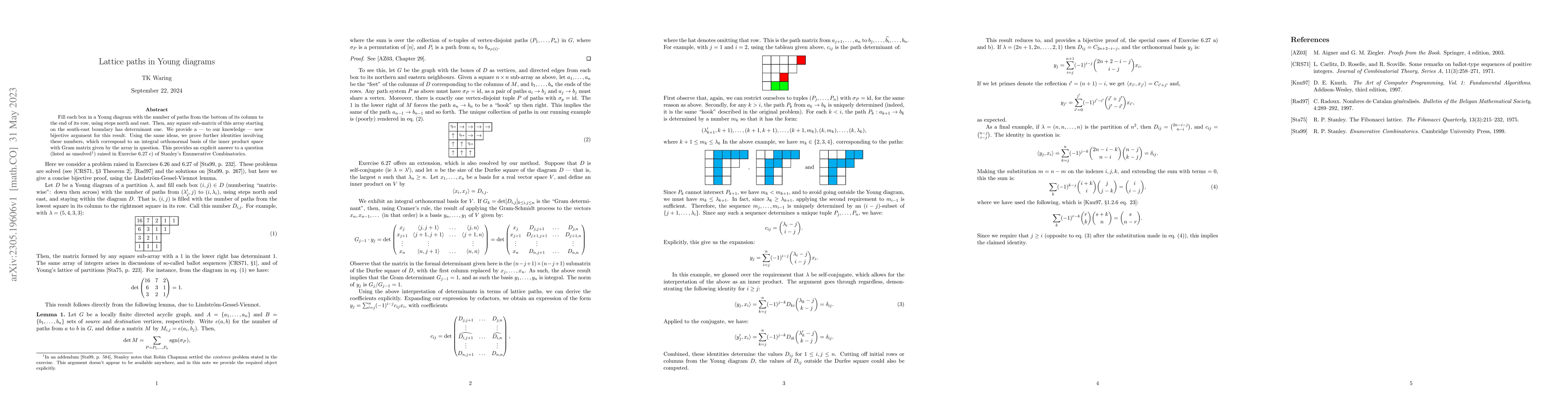 Thumbnail for Lattice paths in Young diagrams