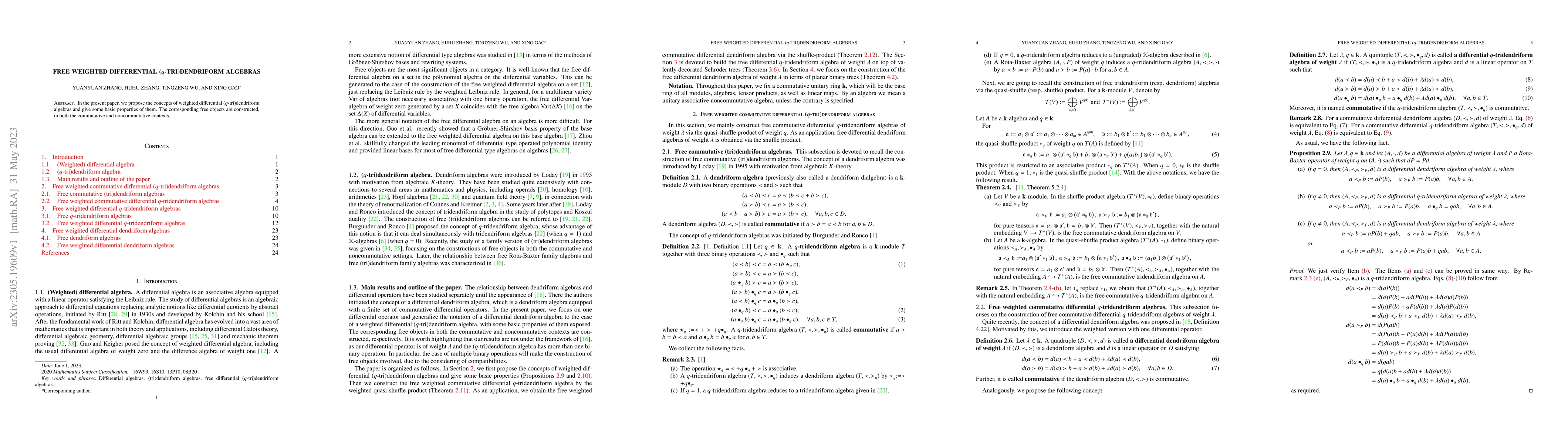 Thumbnail for Free weighted differential ($q$-tri)dendriform algebras