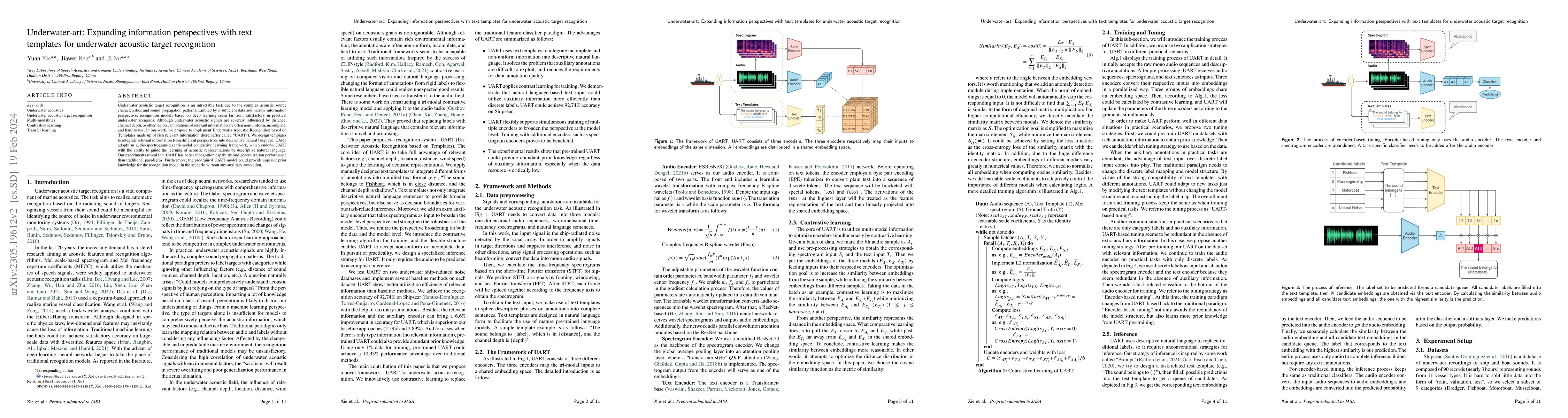Thumbnail for Underwater-Art: Expanding Information Perspectives With Text Templates
  For Underwater Acoustic Target Recognition