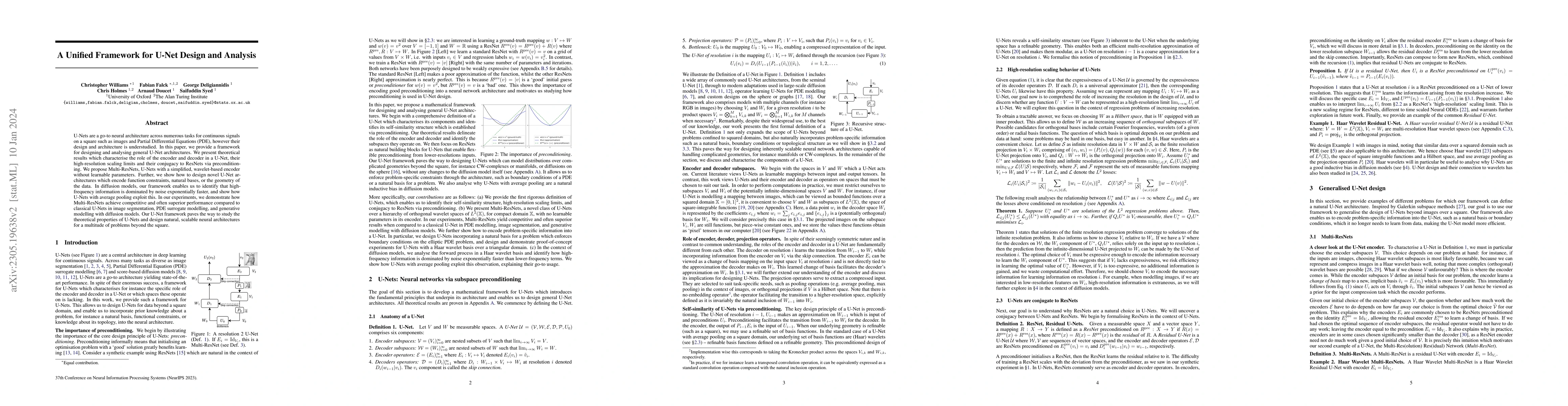 Thumbnail for A Unified Framework for U-Net Design and Analysis
