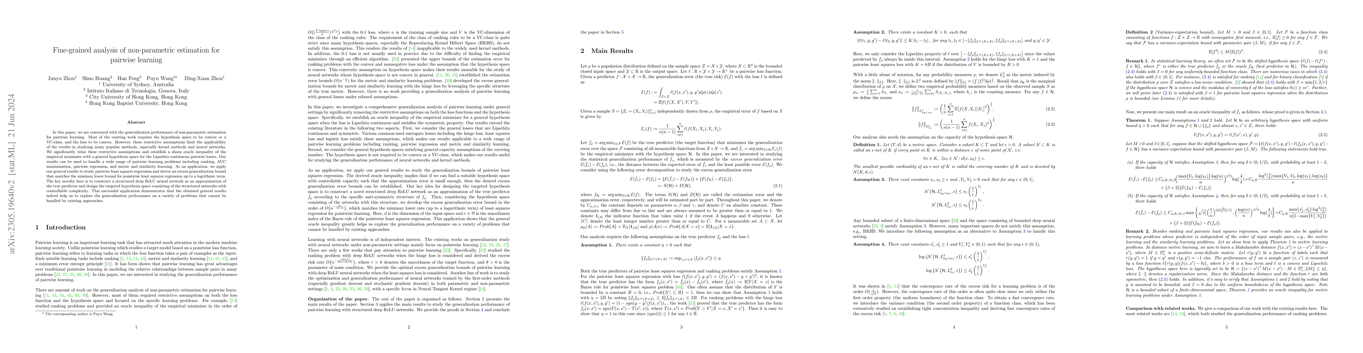 Thumbnail for Fine-grained analysis of non-parametric estimation for pairwise learning