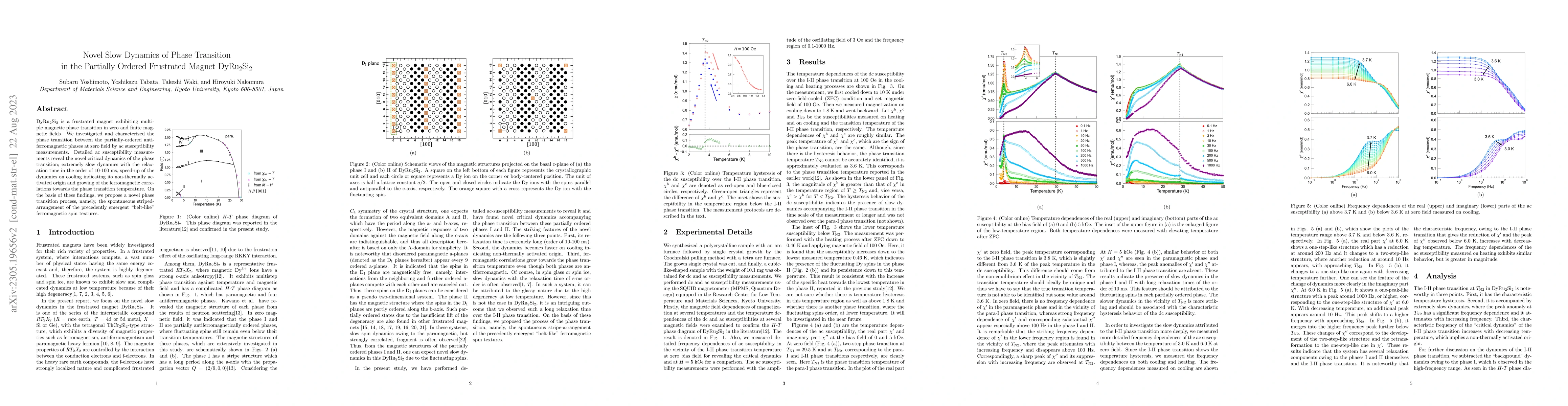Thumbnail for Novel slow dynamics of phase transition in the partially ordered
  frustrated magnet DyRu2Si2