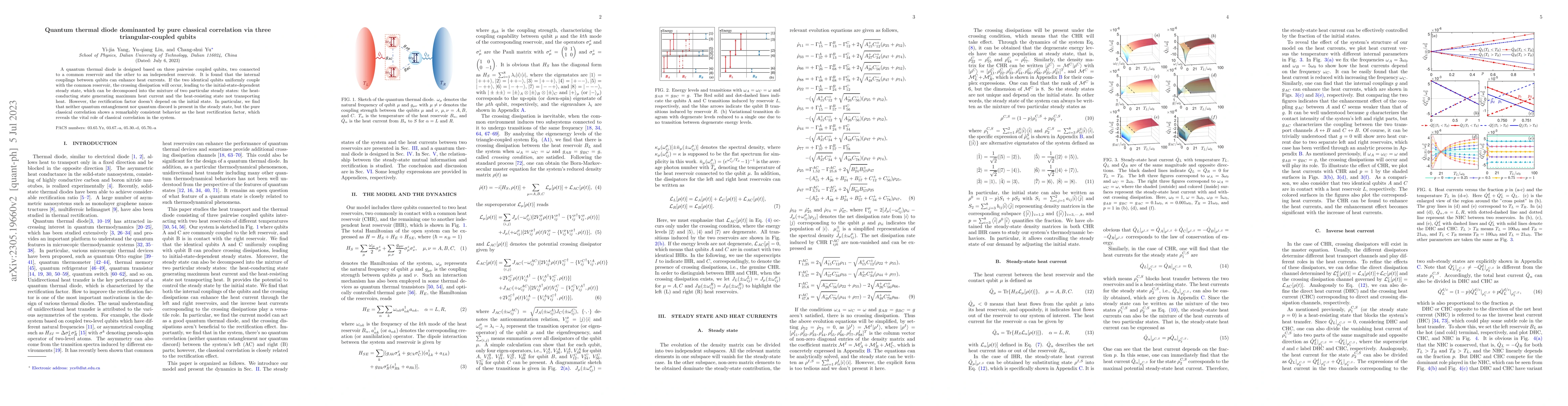 Thumbnail for Pure classical correlation dominant quantum thermal diode via three
  triangular-coupled qubits