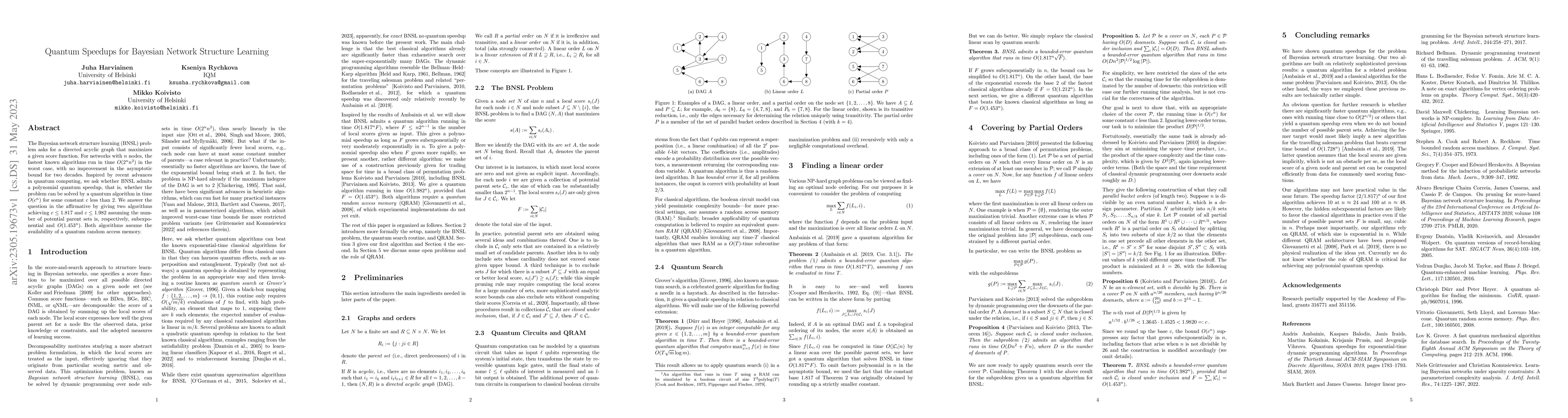 Thumbnail for Quantum Speedups for Bayesian Network Structure Learning