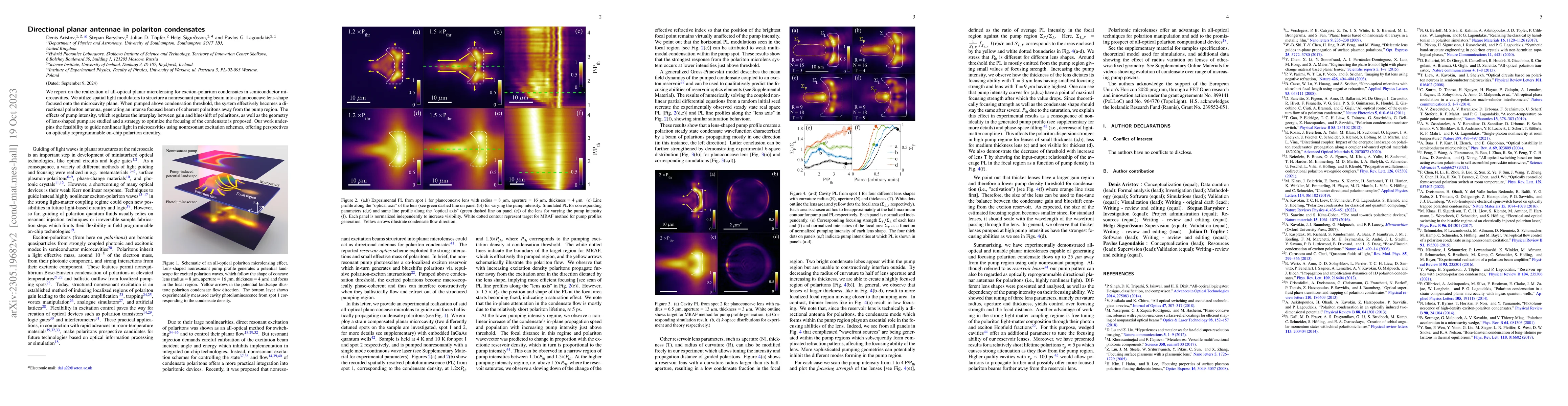 Thumbnail for Directional planar antennae in polariton condensates