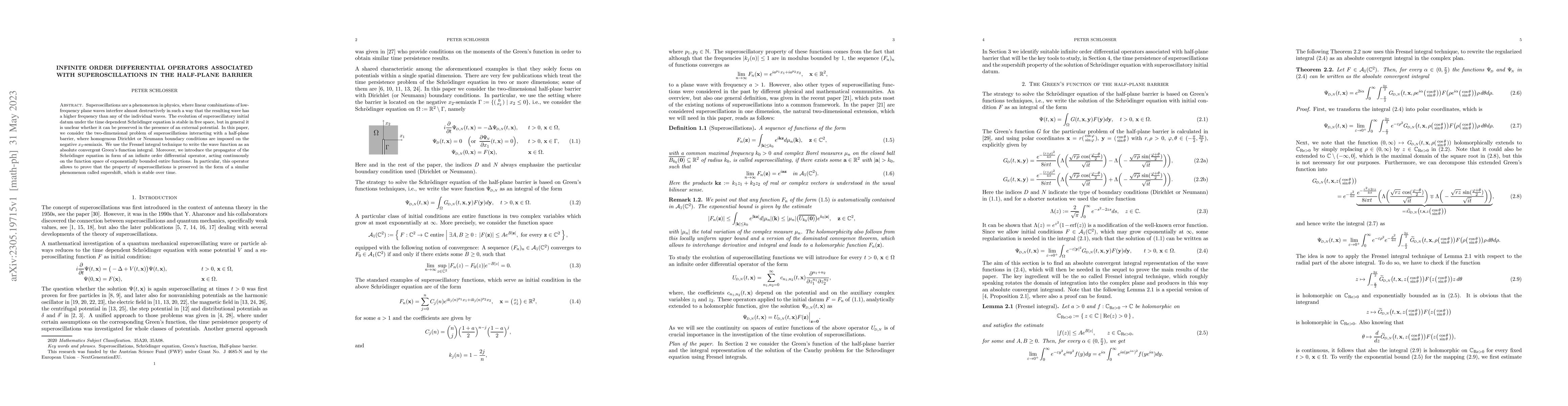 Thumbnail for Infinite order differential operators associated with superoscillations
  in the half-plane barrier