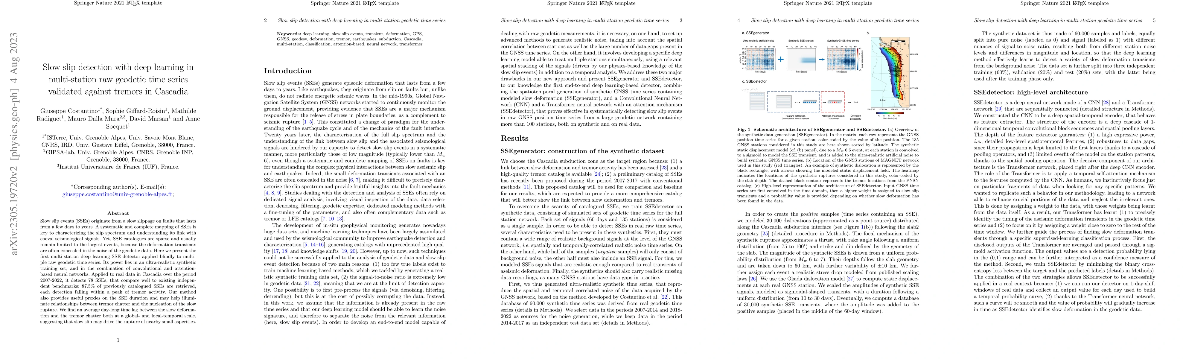 Thumbnail for Slow slip detection with deep learning in multi-station raw geodetic
  time series validated against tremors in Cascadia