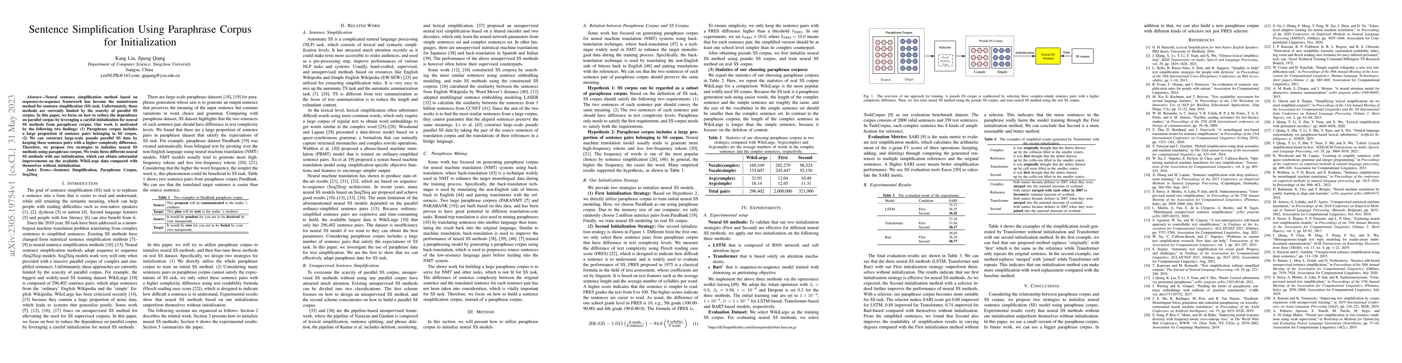 Thumbnail for Sentence Simplification Using Paraphrase Corpus for Initialization