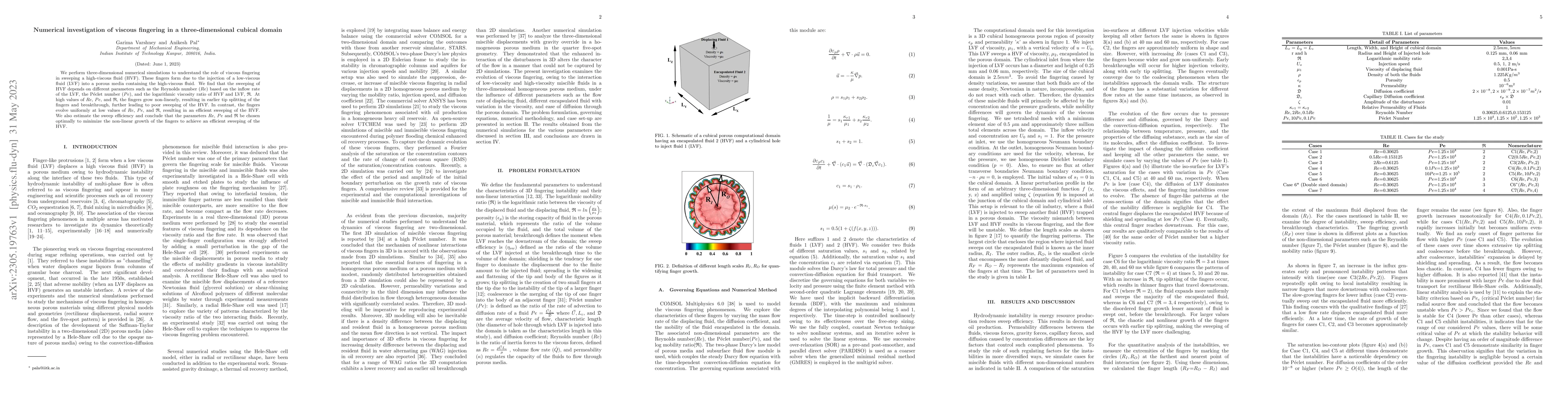 Thumbnail for Numerical investigation of viscous fingering in a three-dimensional
  cubical domain