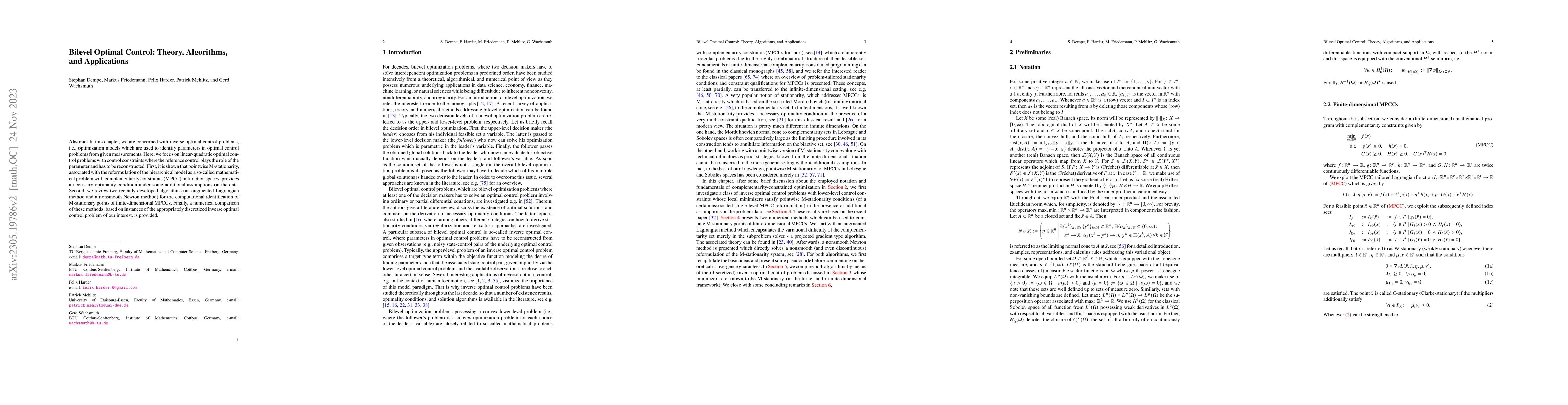 Thumbnail for Bilevel Optimal Control: Theory, Algorithms, and Applications