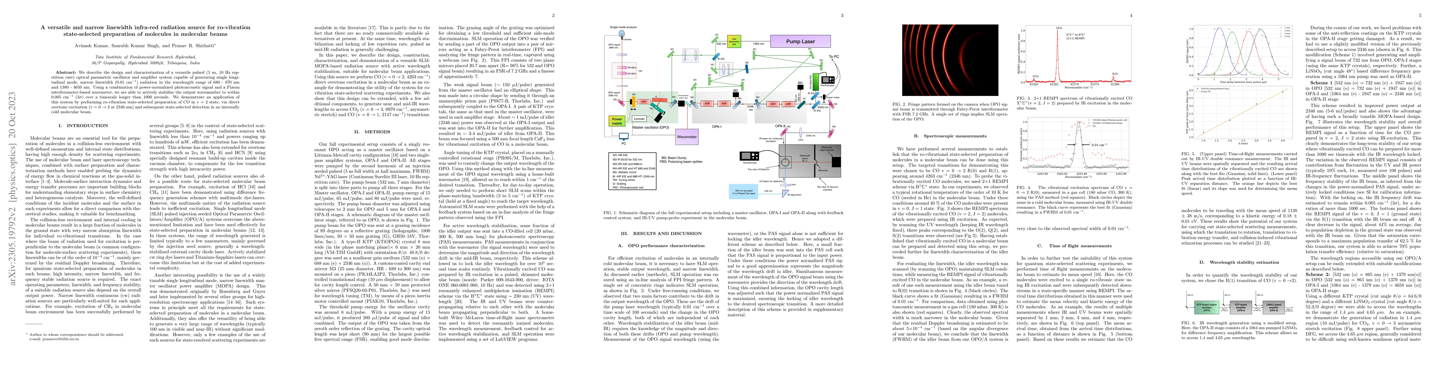 Thumbnail for A versatile and narrow linewidth infra-red radiation source for
  ro-vibration state selected preparation of molecules in molecular beams