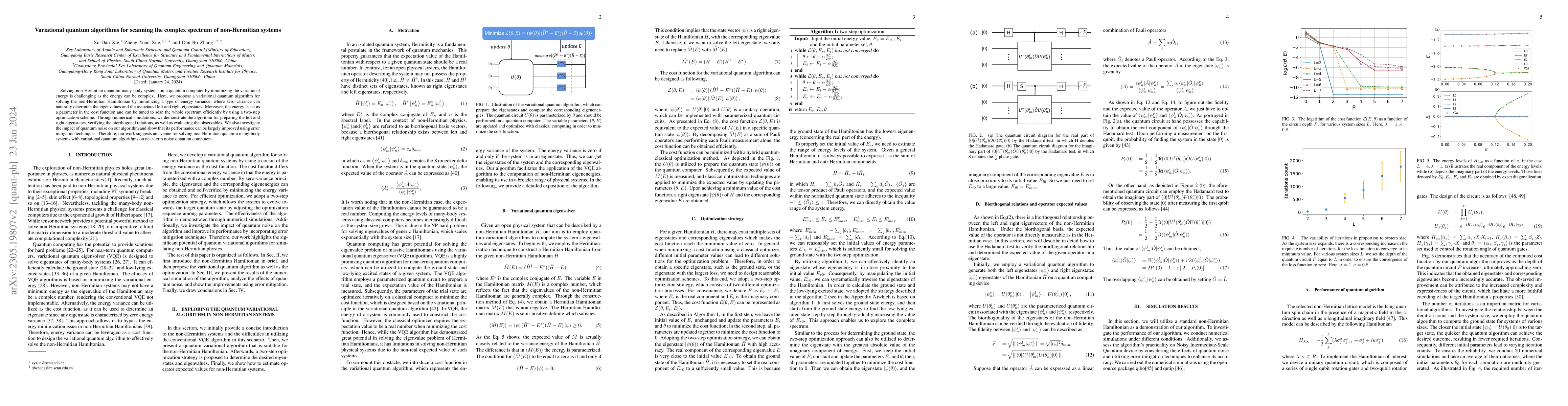 Thumbnail for Variational quantum algorithms for scanning the complex spectrum of
  non-Hermitian systems