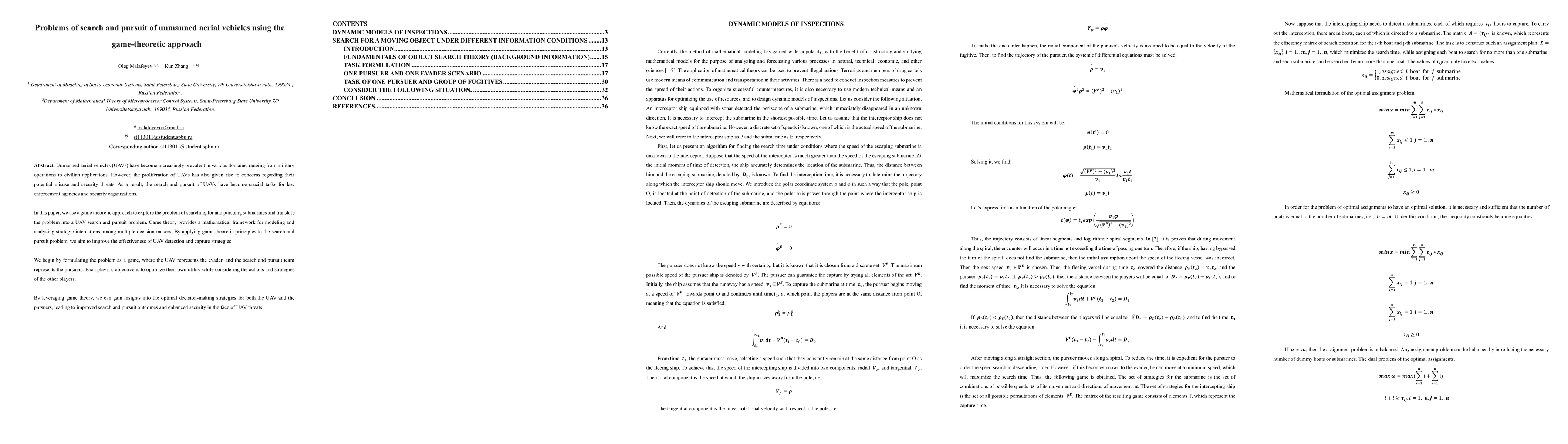 Thumbnail for Problems of search and pursuit of unmanned aerial vehicles using the
  game-theoretic approach