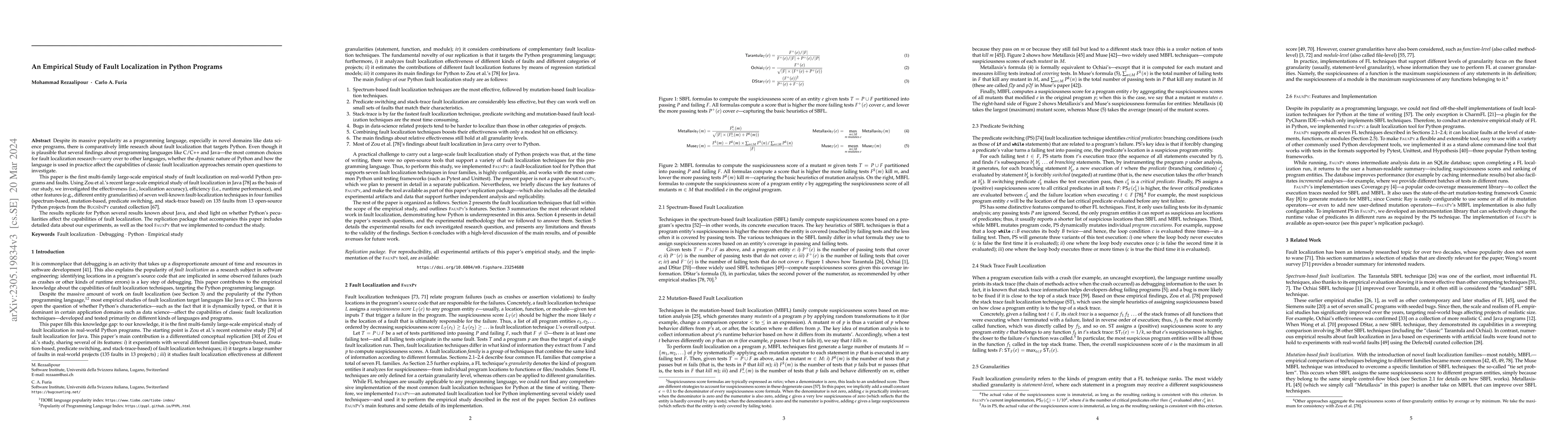 Thumbnail for An Empirical Study of Fault Localization in Python Programs