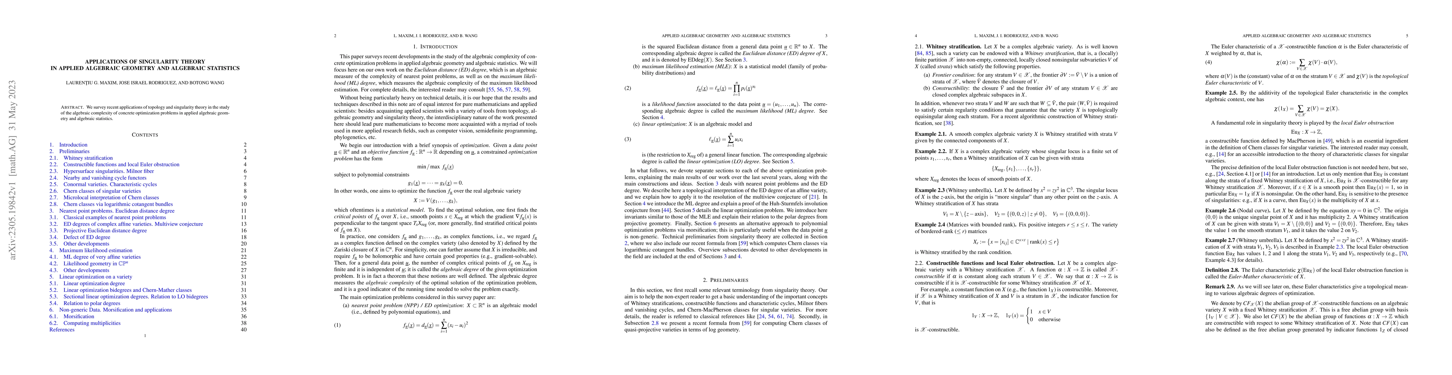 Thumbnail for Applications of singularity theory in applied algebraic geometry and
  algebraic statistics