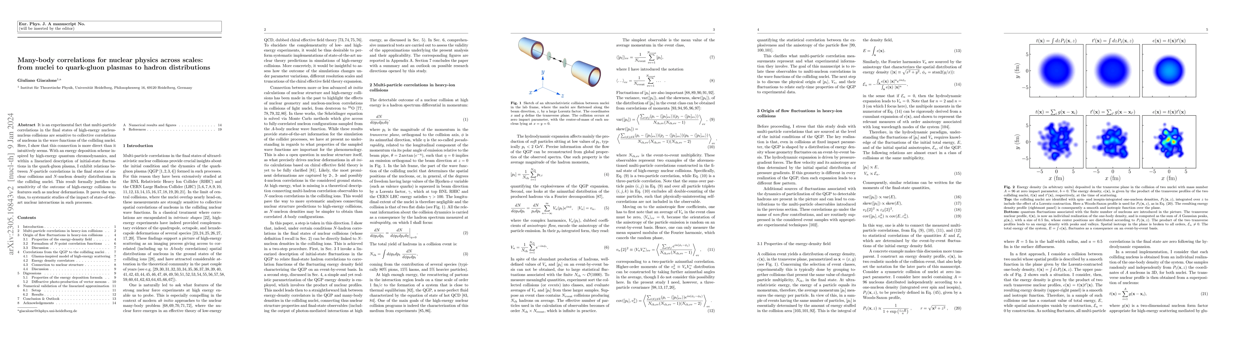 Thumbnail for Many-body correlations for nuclear physics across scales: from nuclei to
  quark-gluon plasmas to hadron distributions