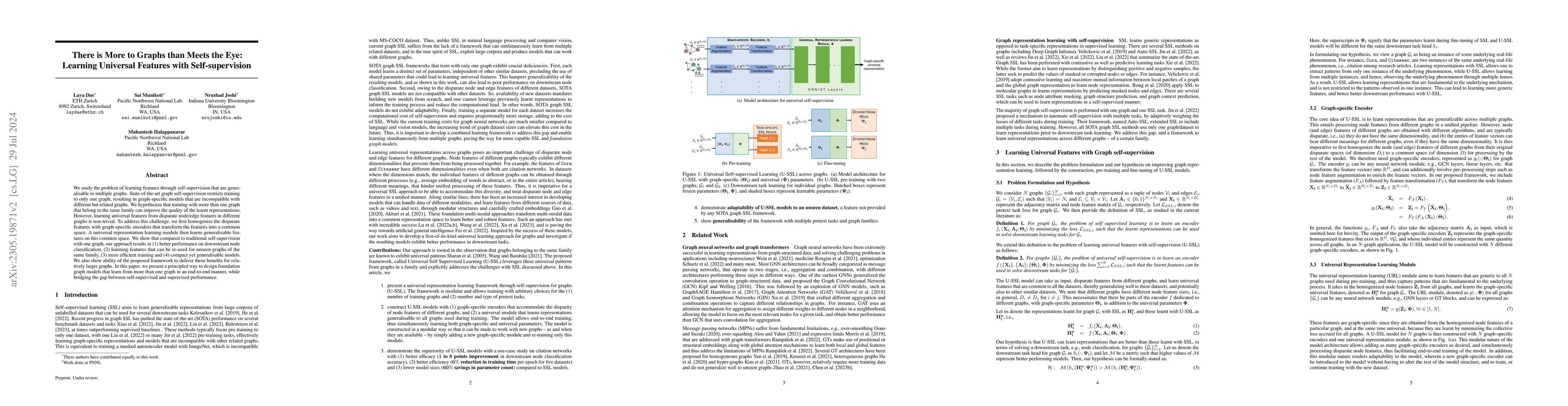 Thumbnail for There is more to graphs than meets the eye: Learning universal features
  with self-supervision