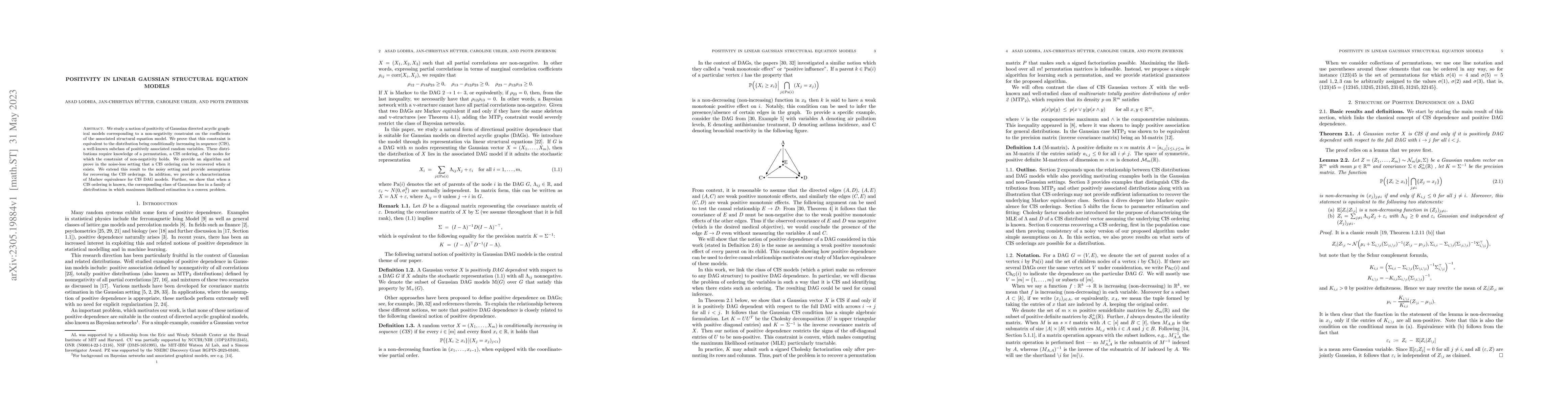 Thumbnail for Positivity in Linear Gaussian Structural Equation Models