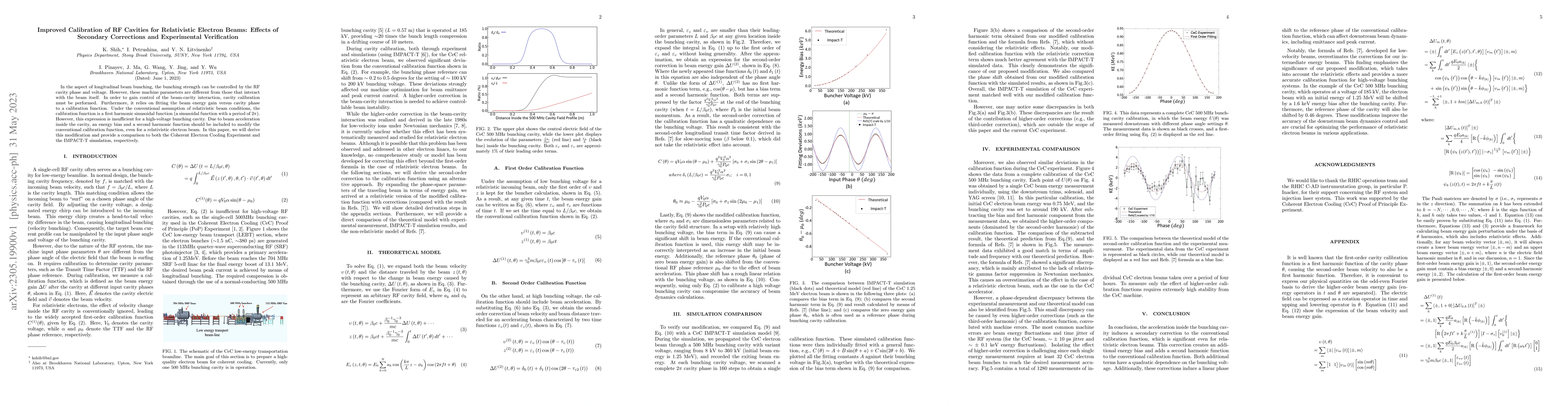 Thumbnail for Improved Calibration of RF Cavities for Relativistic Electron Beams:
  Effects of Secondary Corrections and Experimental Verification