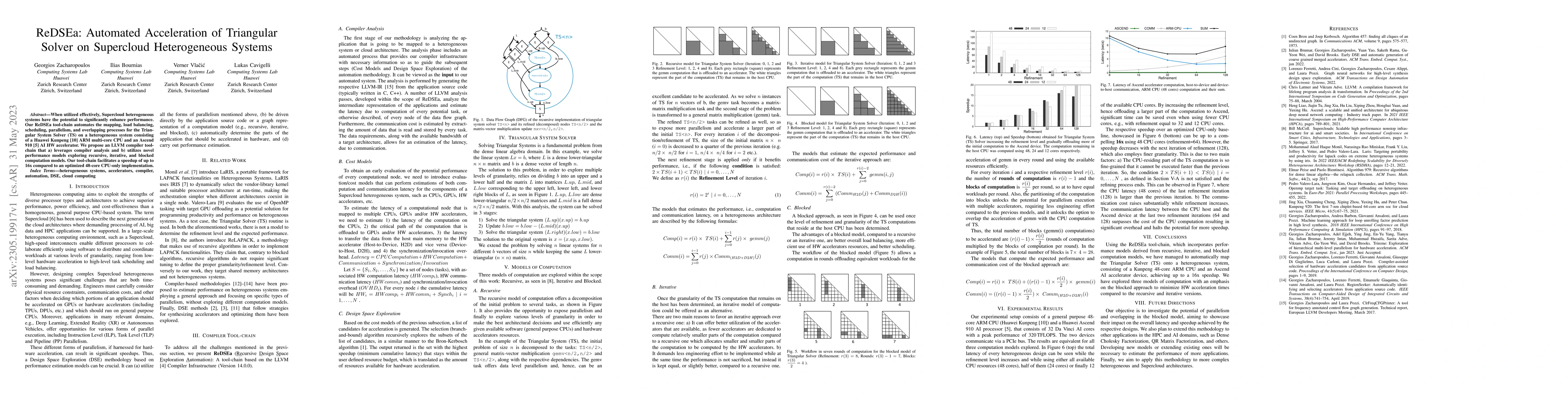 Thumbnail for ReDSEa: Automated Acceleration of Triangular Solver on Supercloud
  Heterogeneous Systems