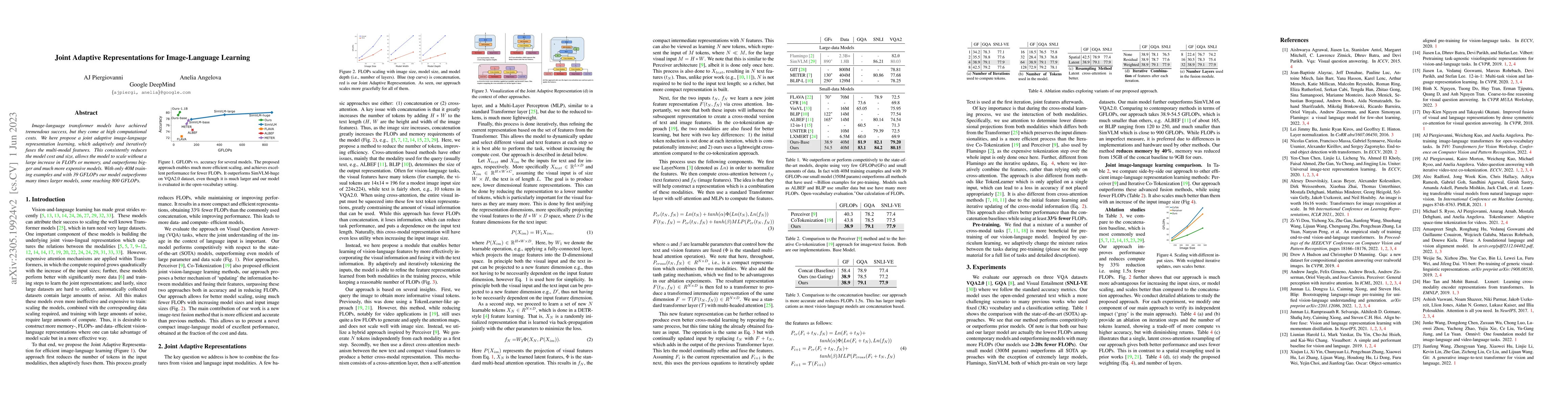 Thumbnail for Joint Adaptive Representations for Image-Language Learning