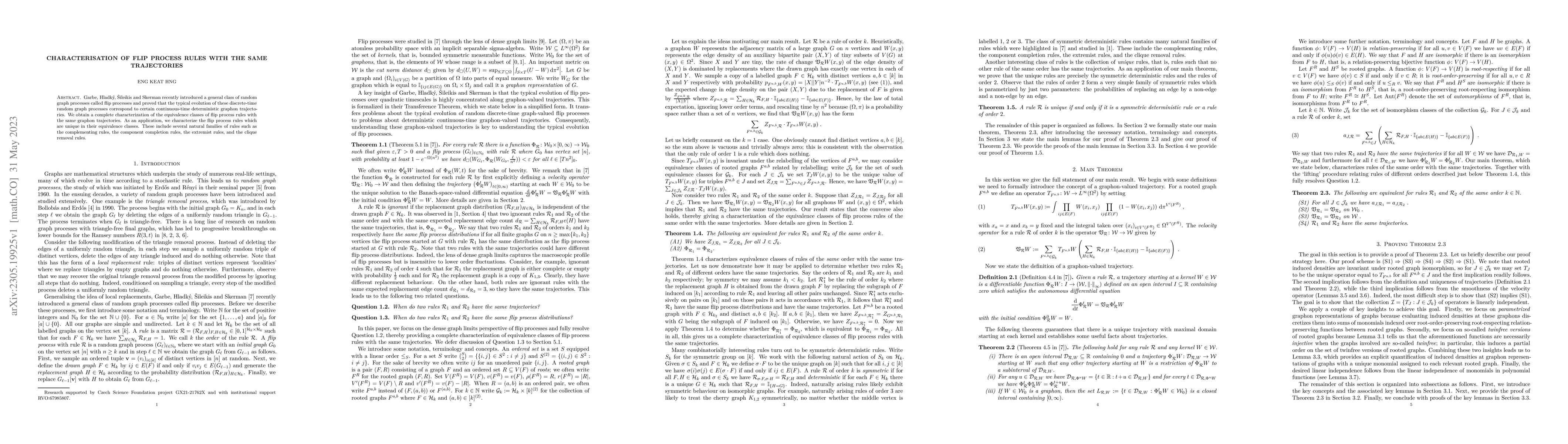 Thumbnail for Characterization of flip process rules with the same trajectories