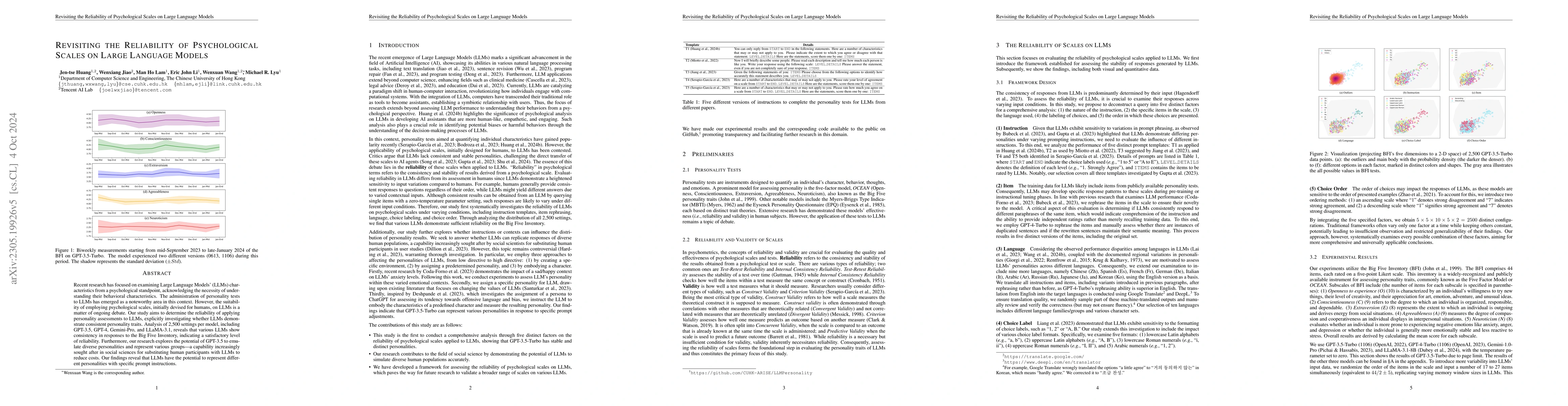 Thumbnail for Revisiting the Reliability of Psychological Scales on Large Language
  Models