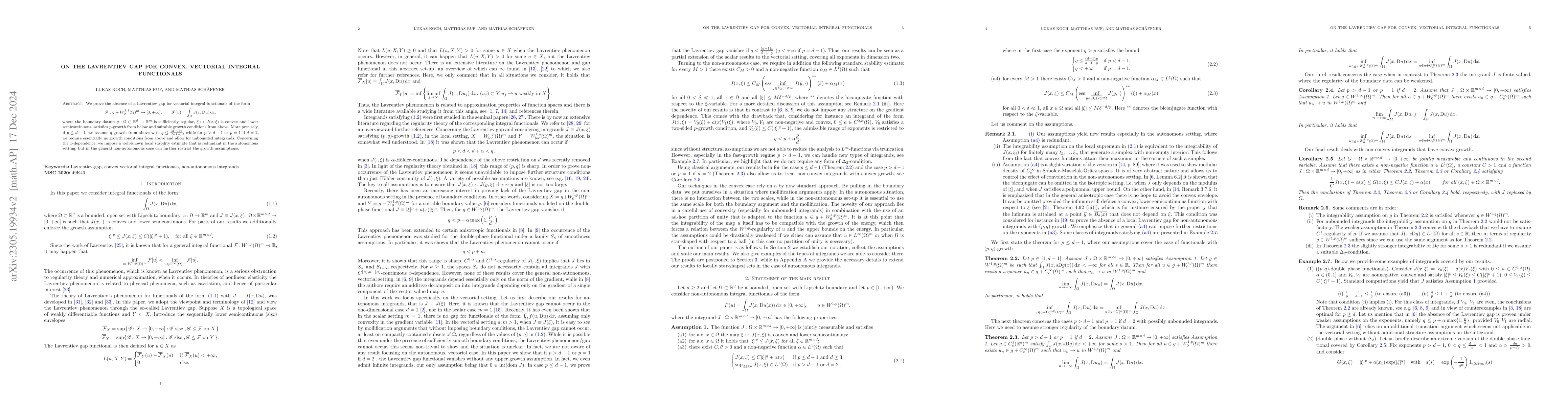 Thumbnail for On the Lavrentiev gap for convex, vectorial integral functionals