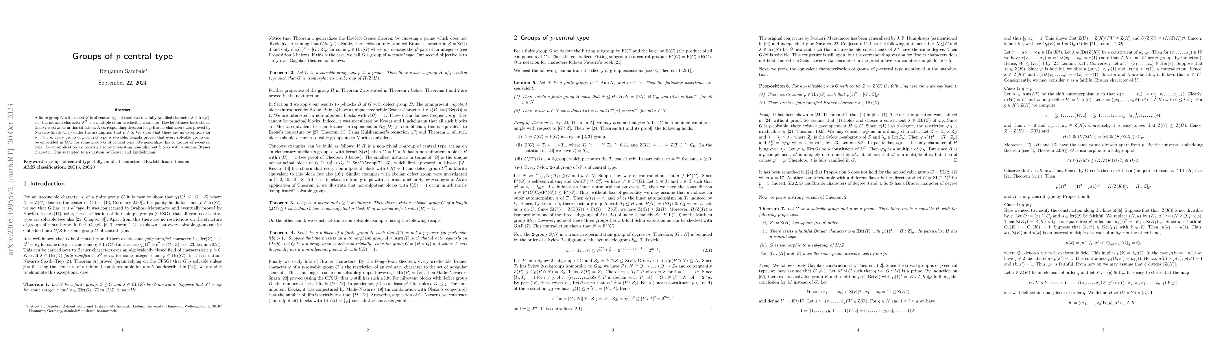 Thumbnail for Groups of p-central type