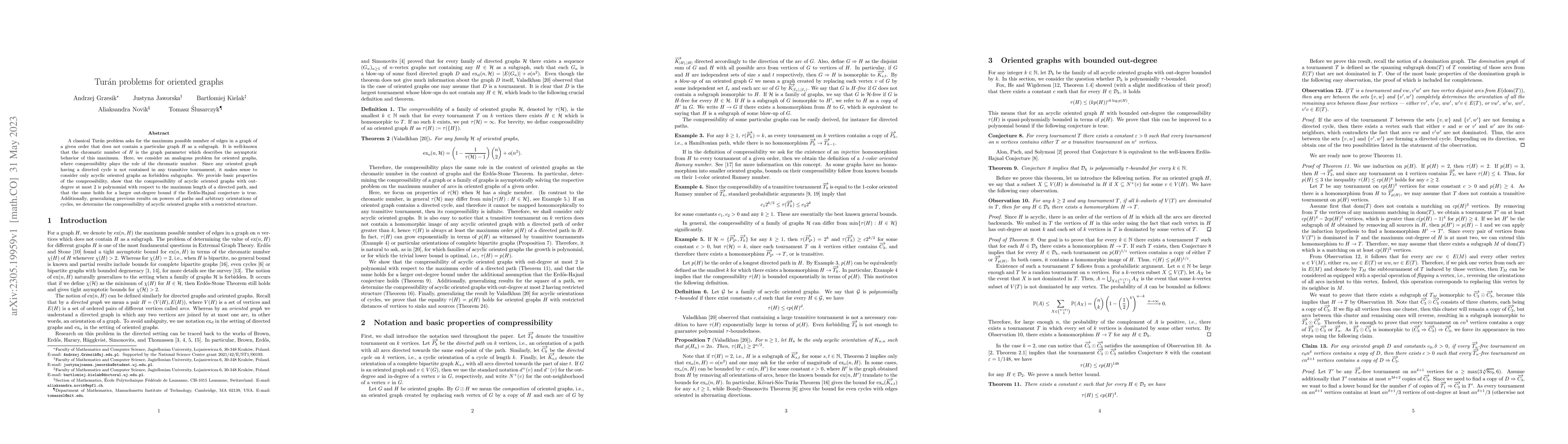 Thumbnail for Tur\'an problems for oriented graphs