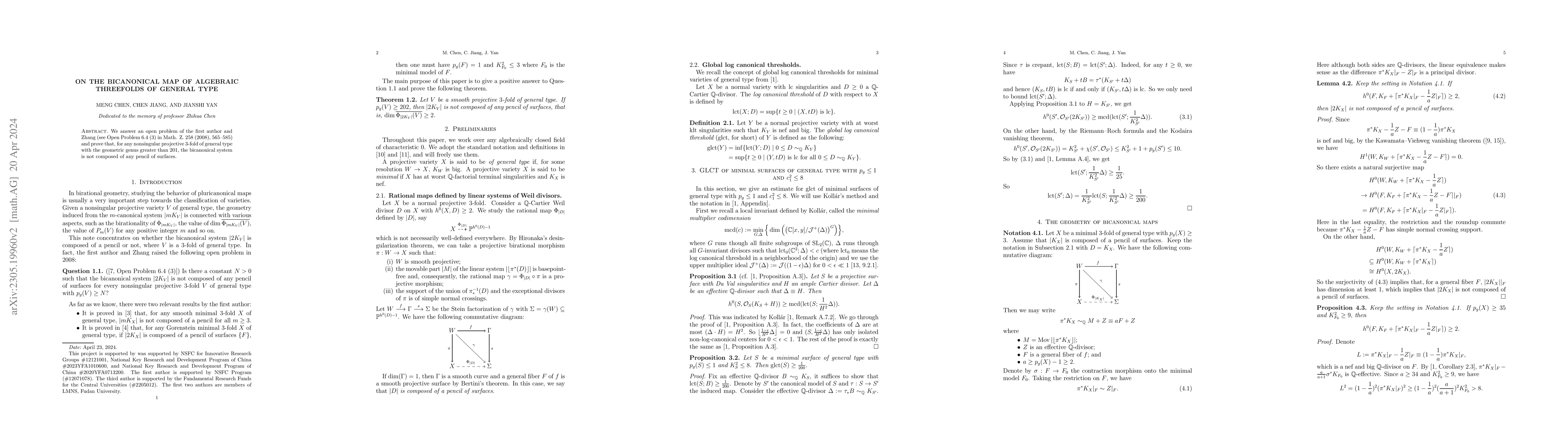 Thumbnail for On the bicanonical map of algebraic threefolds of general type