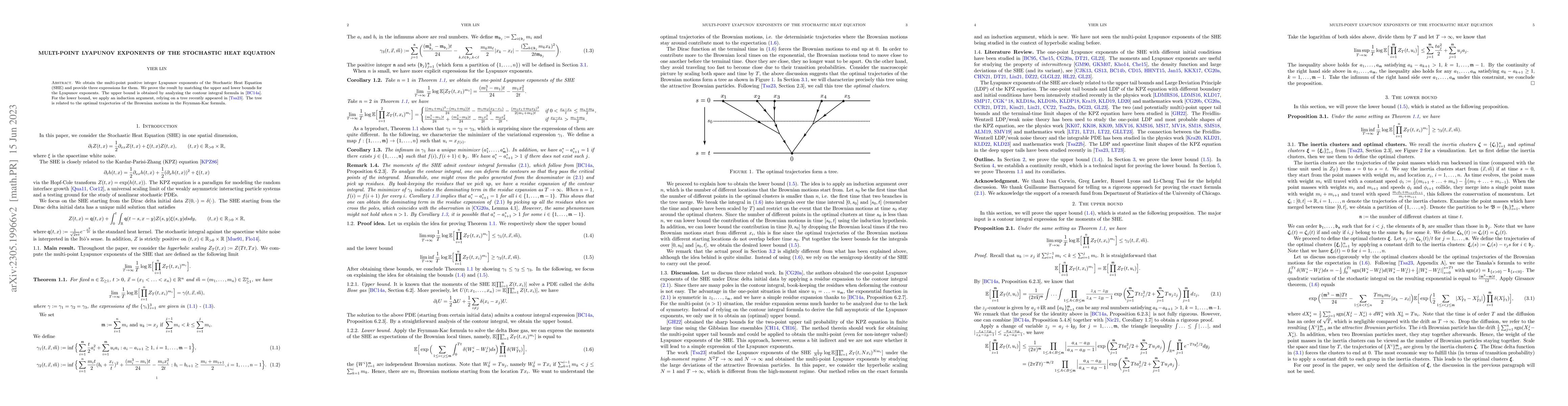 Thumbnail for Multi-point Lyapunov exponents of the Stochastic Heat Equation