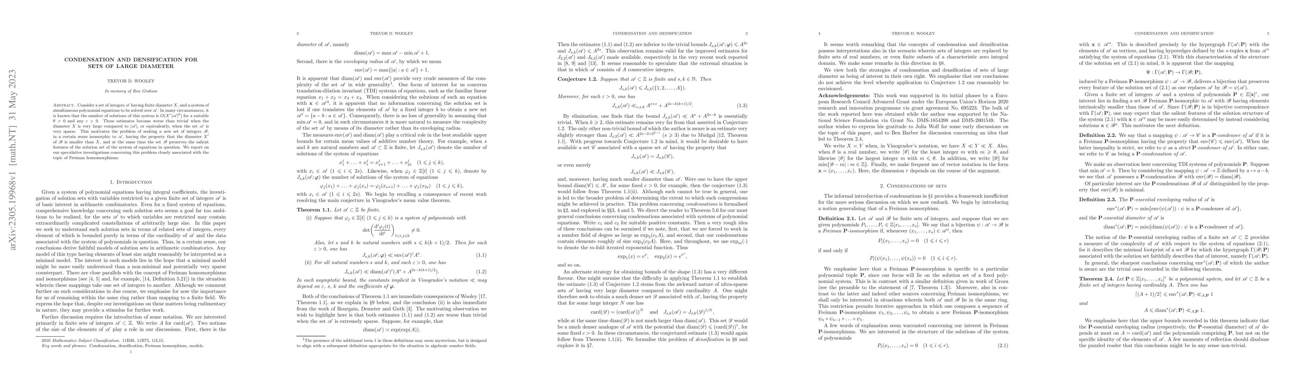 Thumbnail for Condensation and densification for sets of large diameter