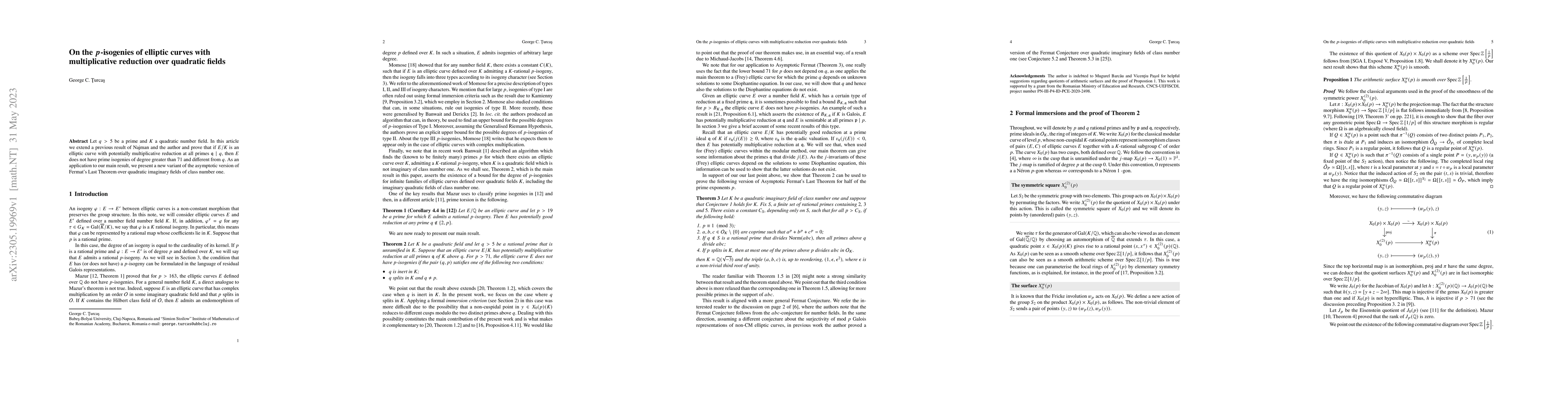 Thumbnail for On the $p$-isogenies of elliptic curves with multiplicative reduction
  over quadratic fields
