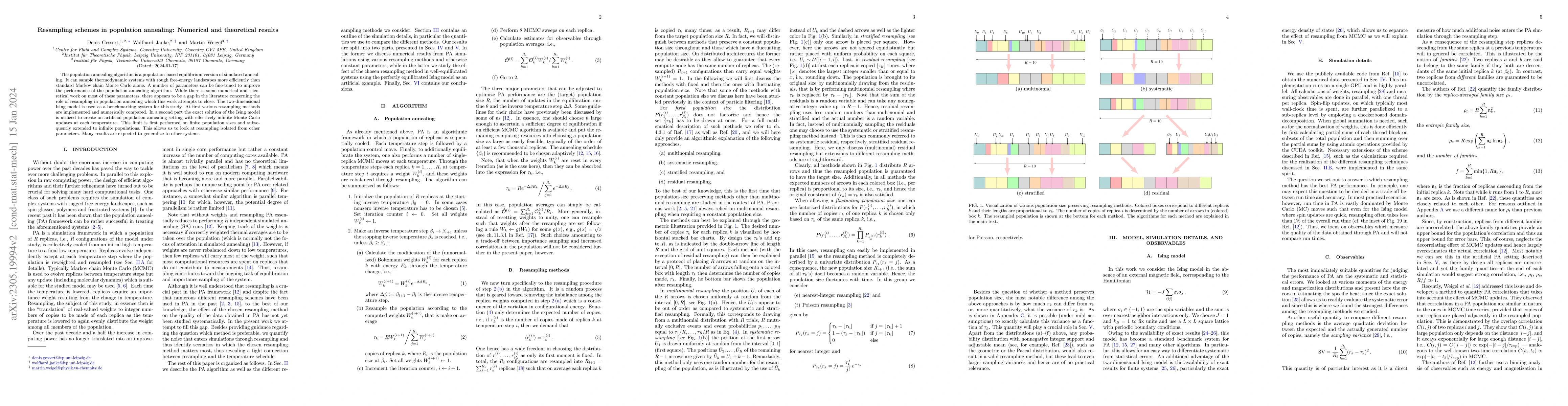 Thumbnail for Resampling schemes in population annealing: Numerical and theoretical
  results