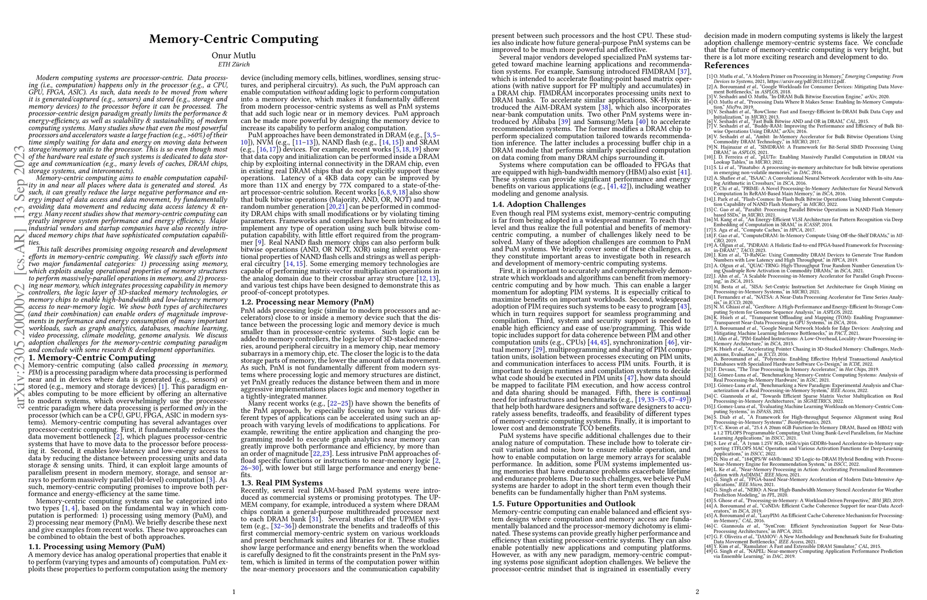 Thumbnail for Memory-Centric Computing
