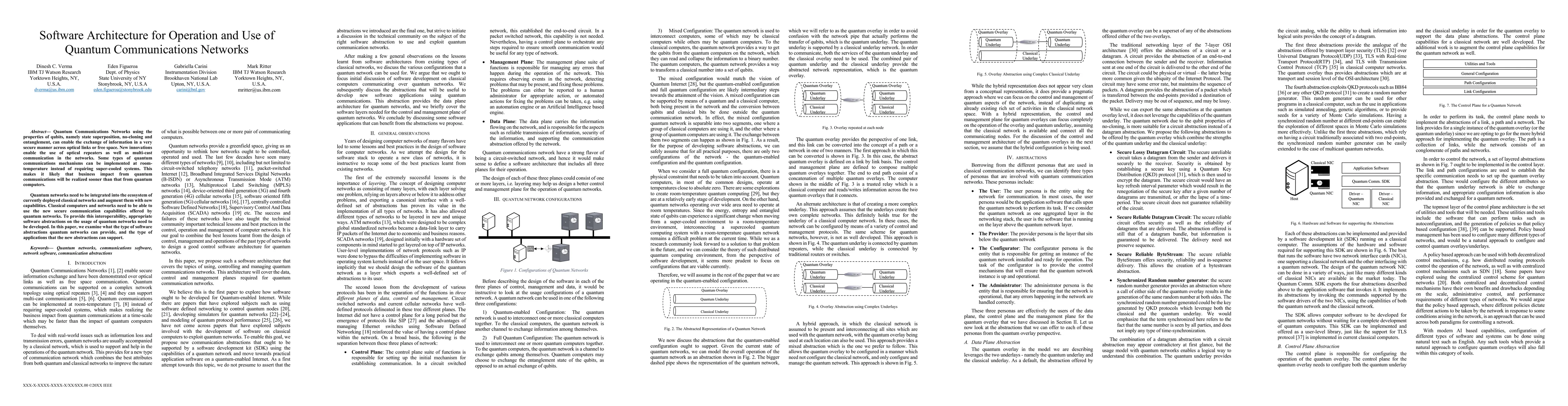 Thumbnail for Software Architecture for Operation and Use of Quantum Communications
  Networks