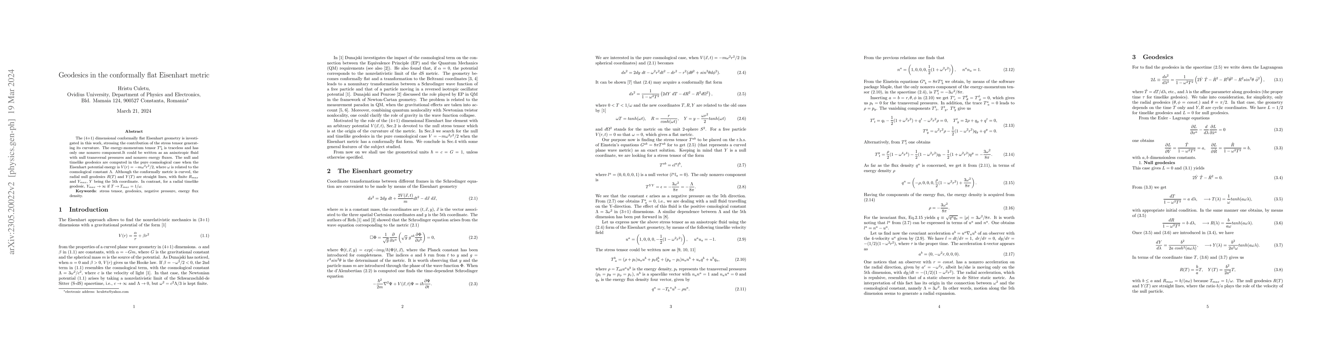 Thumbnail for Geodesics in the conformally flat Eisenhart metric