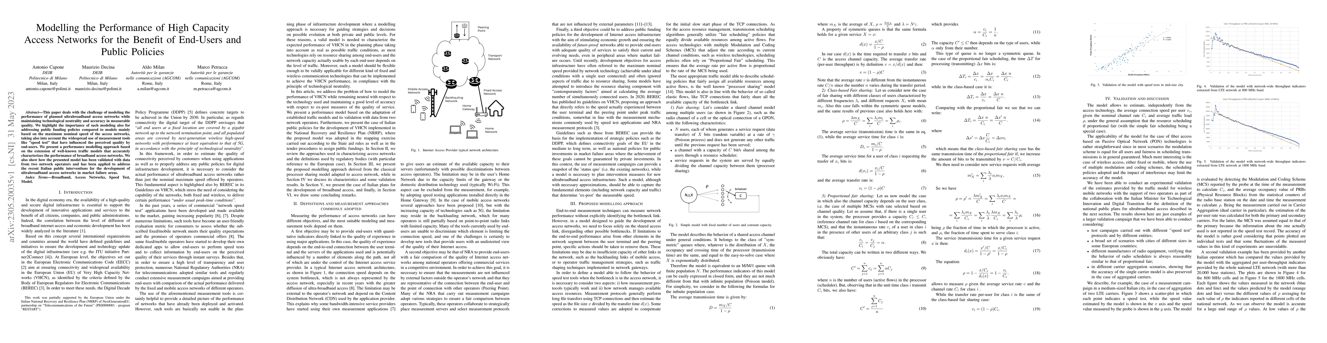 Thumbnail for Modelling the Performance of High Capacity Access Networks for the
  Benefit of End-Users and Public Policies